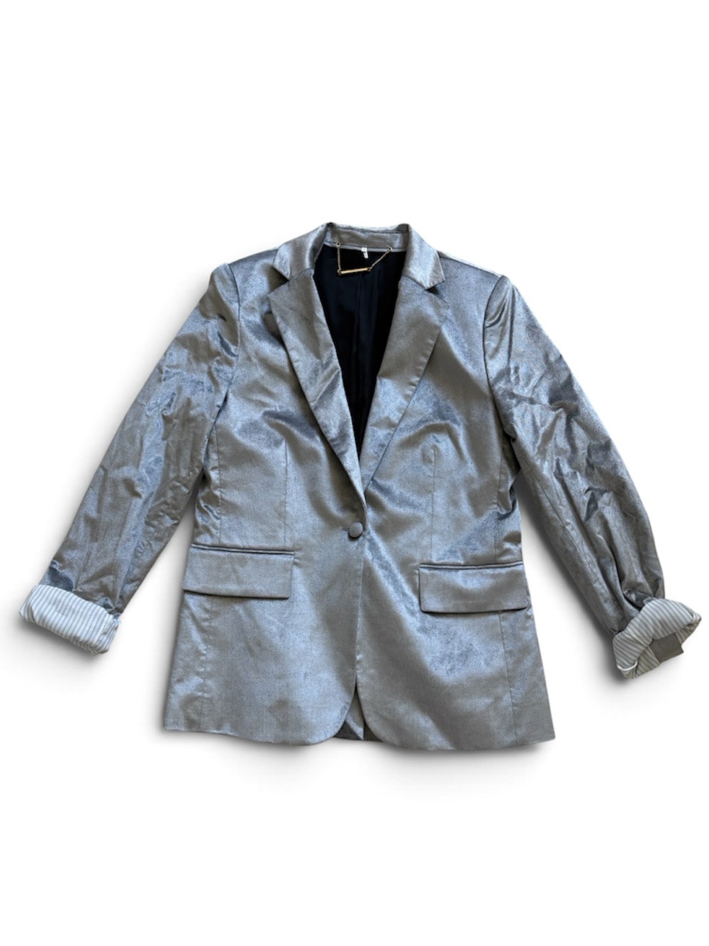 Frame Denim Silver-Gray Tailored Women's Blazer
